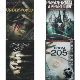 DVD Horror Movies 4 Pack Fun Gift Bundle: Under World  Paranormal Apparition: Revenge From Beyond The Grave  Jack Goes Home  Room 205
