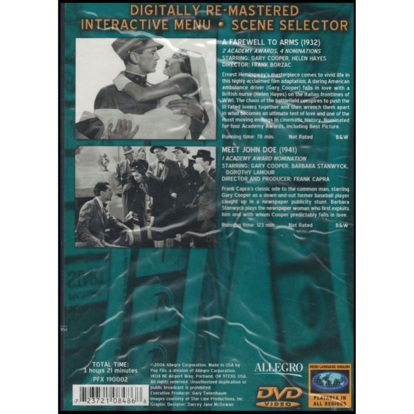 Gary Coope: 2 Features: A Farewell to Arms, Meet John Doe (DVD)