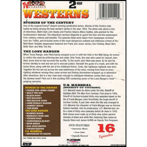 TV Classic Westerns - 2 Disk Set: 16 Episodes V2-11 (DVD)