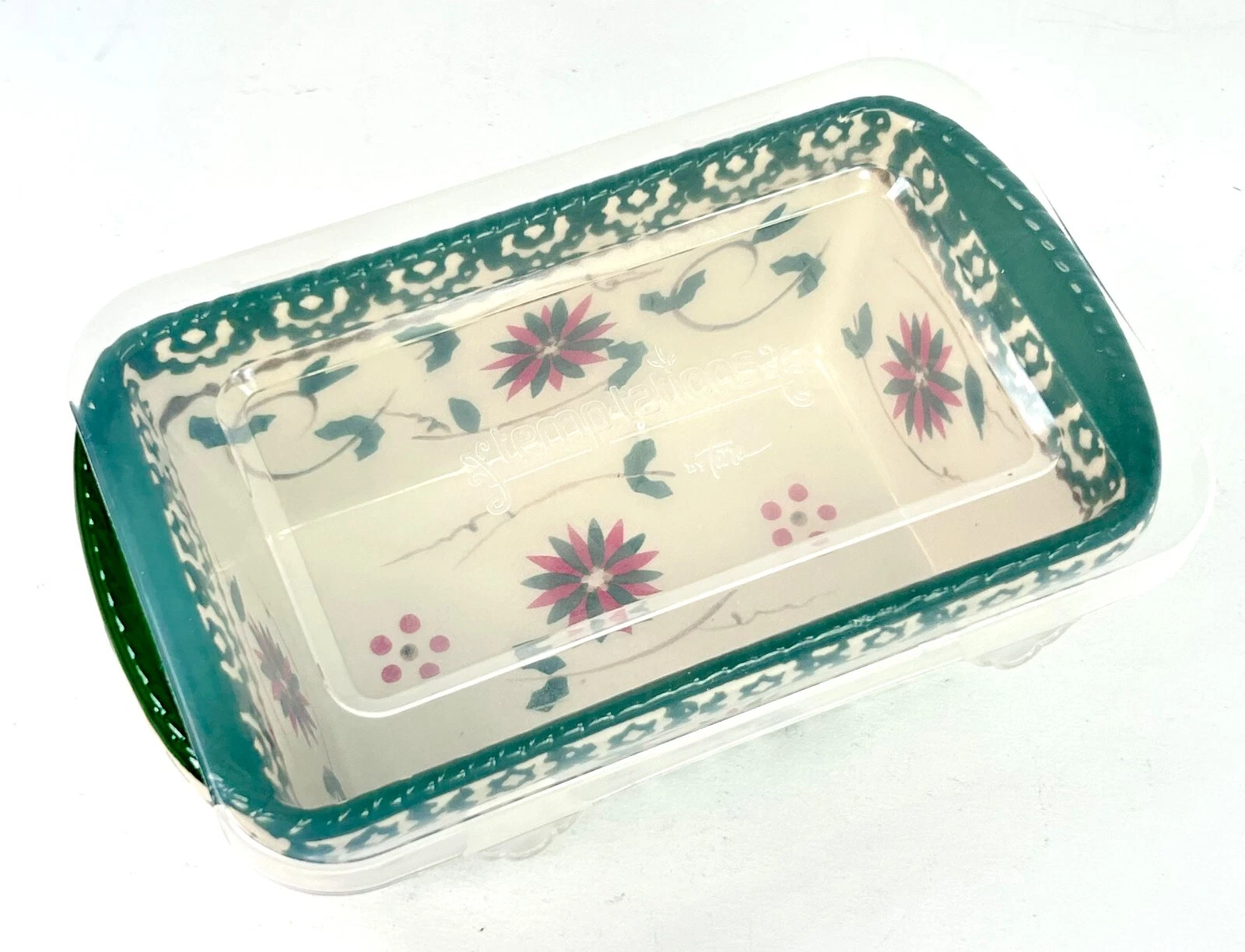 Temptations by Tara Old World Poinsettia Mini Loaf Pan Holiday Bakeware 12 oz