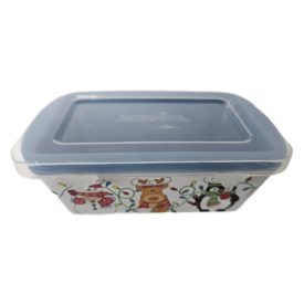 Temptations by Tara Whimsical Chef Friends Mini Loaf Pan Holiday Bakeware 12 oz (Blue)