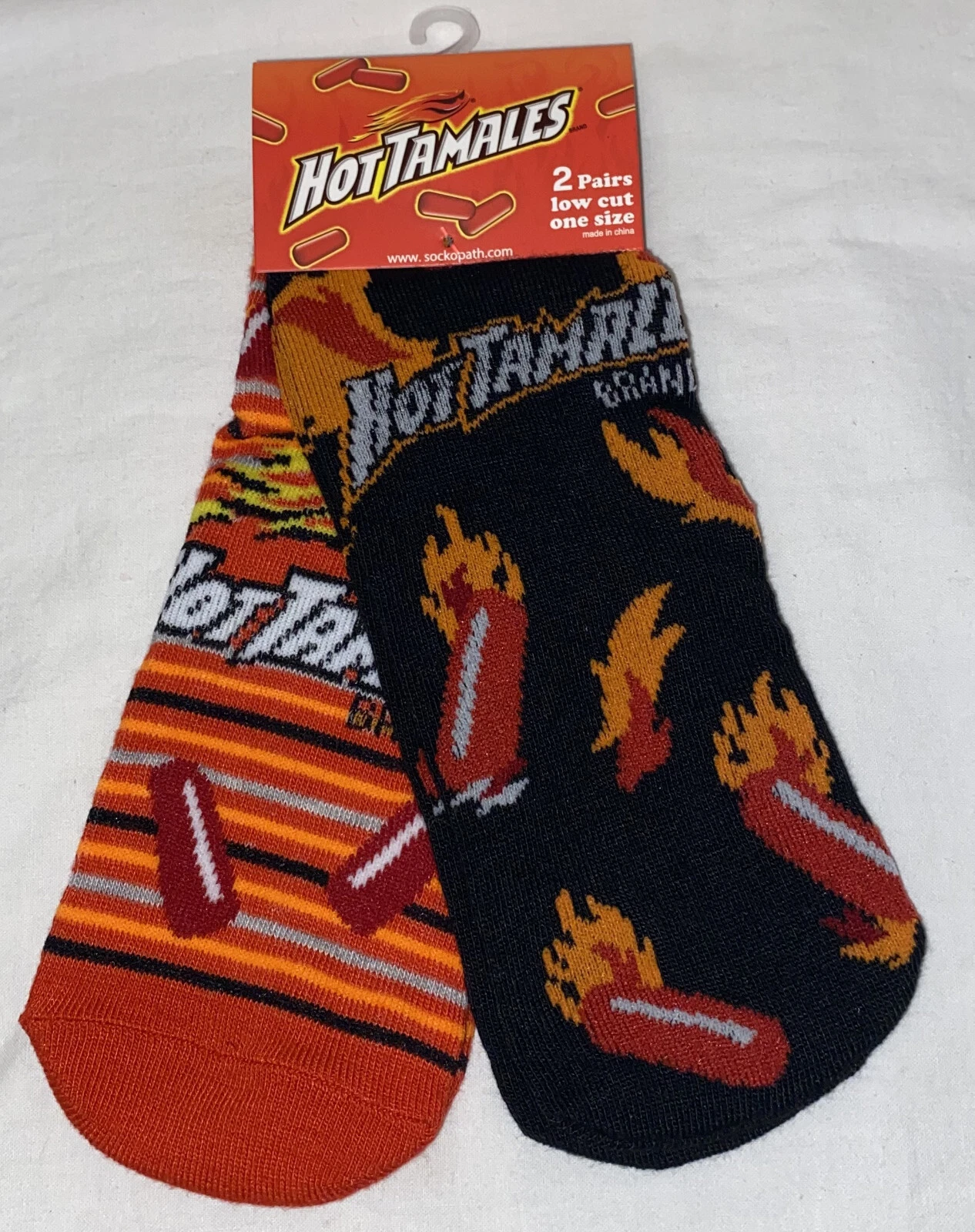 2 Pair Hot Tamales Adult Unisex Novelty Crew Socks Size One Size