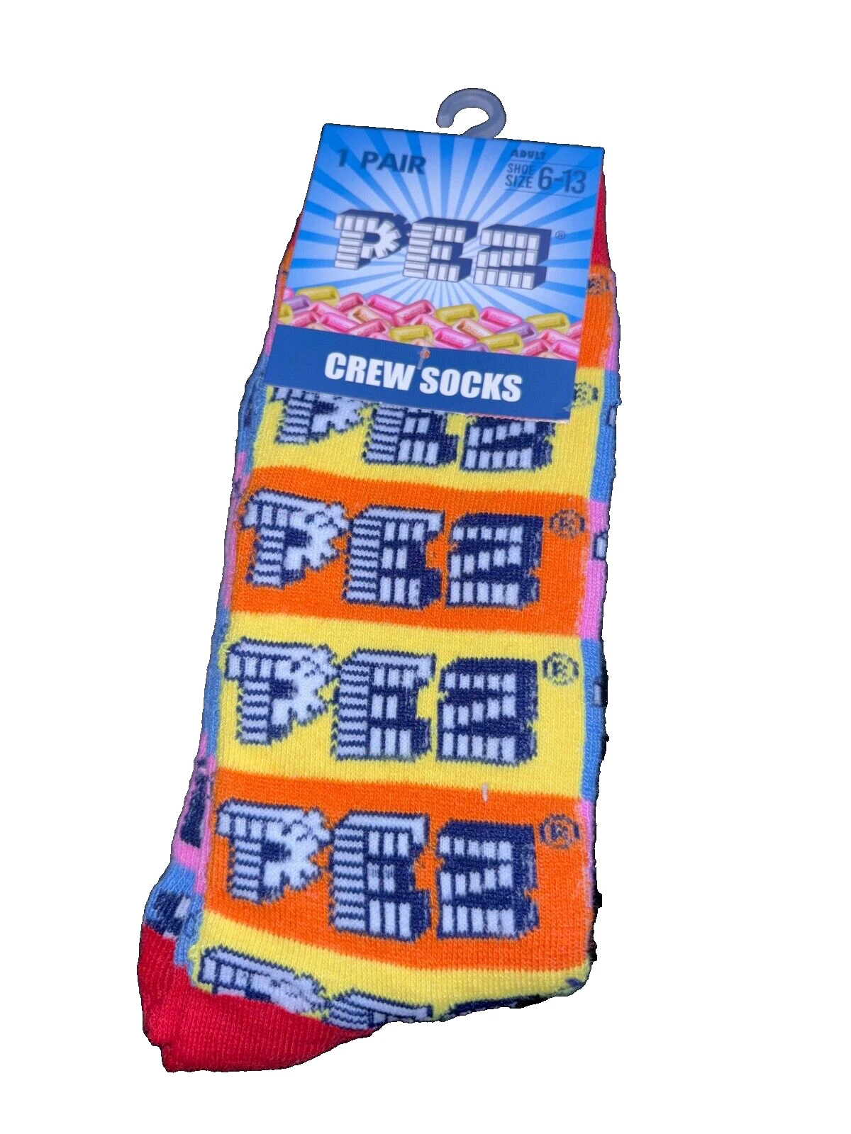 PEZ Candy Adult Unisex Novelty Crew Socks Size 6-13