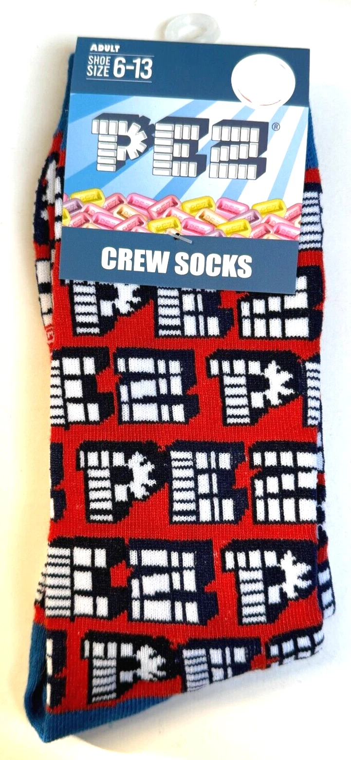 PEZ Candy Adult Unisex Novelty Crew Socks Size 6-13