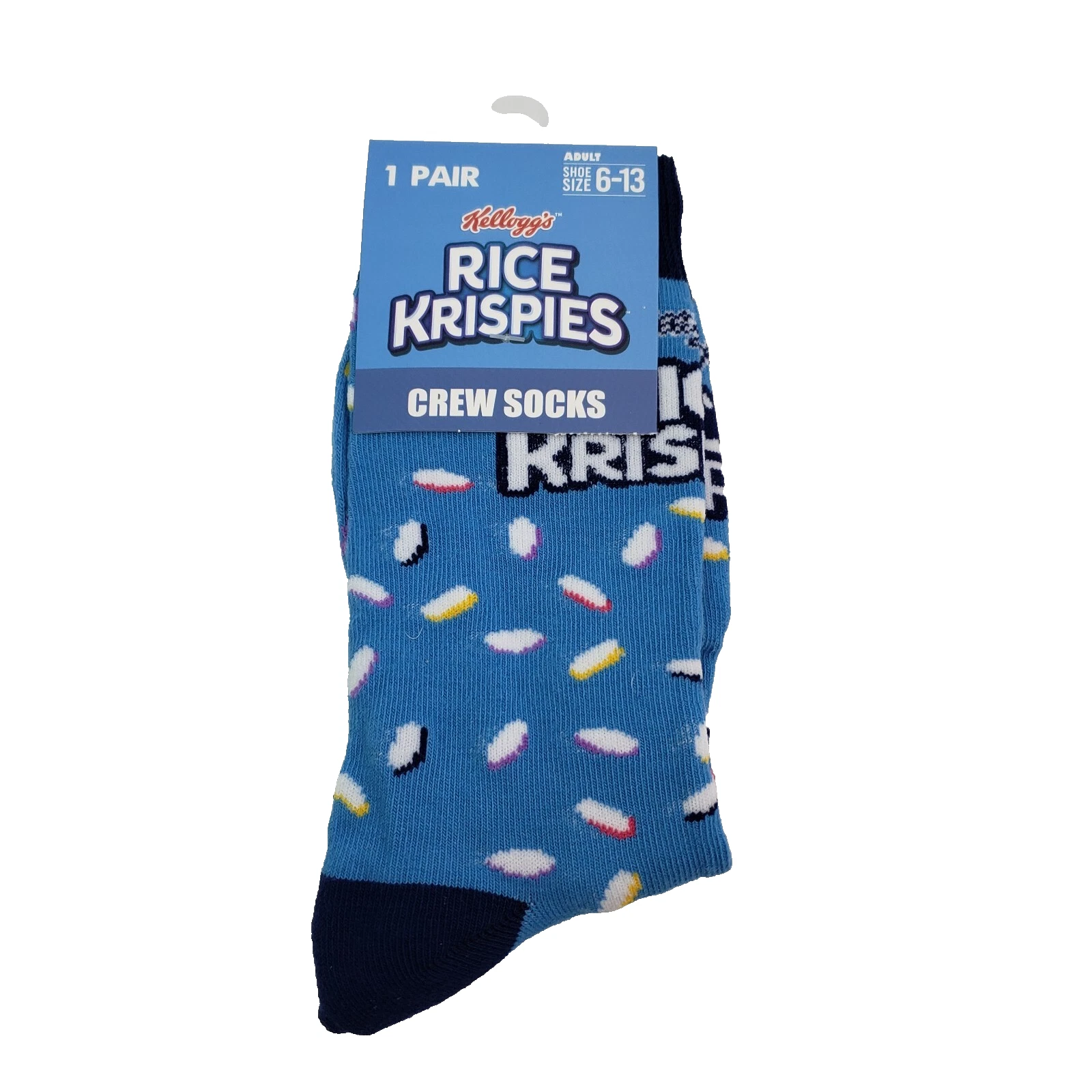 Kellogg's Rice Krispies Adult Unisex Novelty Crew Socks Size 6-13