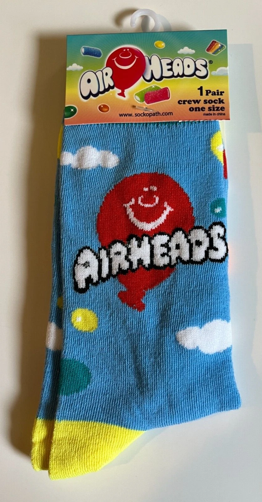 AIRHEADS Candy Adult Unisex Novelty Crew Socks One Size