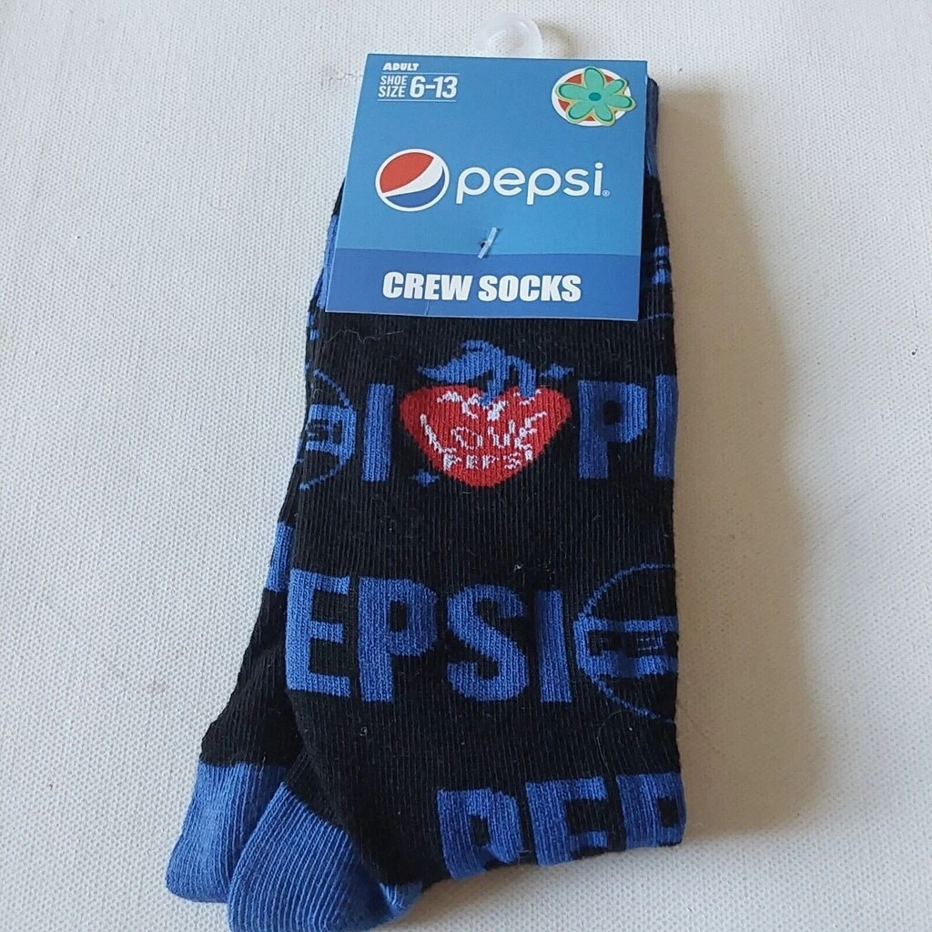 I Love Pepsi Adult Unisex Novelty Crew Socks Size 6-13