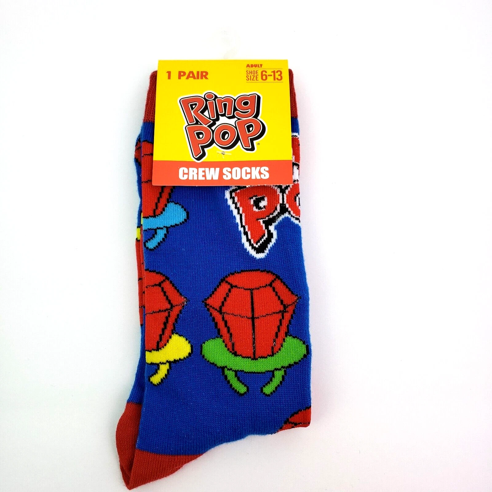 Ring Pop Candy Adult Unisex Novelty Crew Socks Size 6-13