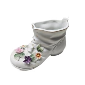 Vintage Lefton China Hand-painted Flowers Porcelain Shoe 4.5 Inch