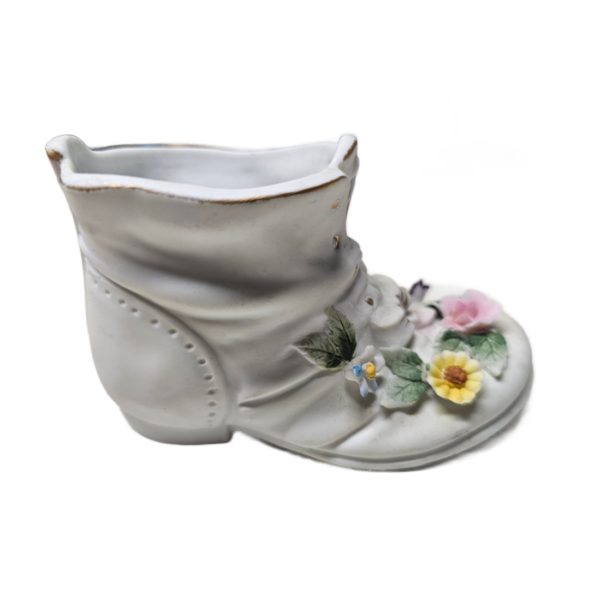 Vintage Lefton China Hand-painted Flowers Porcelain Shoe 4.5 Inch