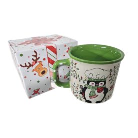 Temptations by Tara Winter Whimsey Penguin Chef Coffee/Tea Mug 16 oz (Green)