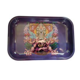 Brian Allen Mayan Guitar Skull Rolling Tray - 11 x 7 Inch