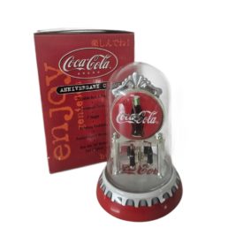 2001 Coca-Cola Anniversary Clock Dome Red Disc Porcelain Base & Dial CCM46