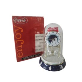 2001 Coca-Cola Anniversary Clock Dome Polar Bear Porcelain Base & Dial CCM47