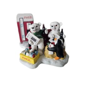 1998 Coca Cola Polar Bear Cubs Figurine "Passing the Day in a Special Way"