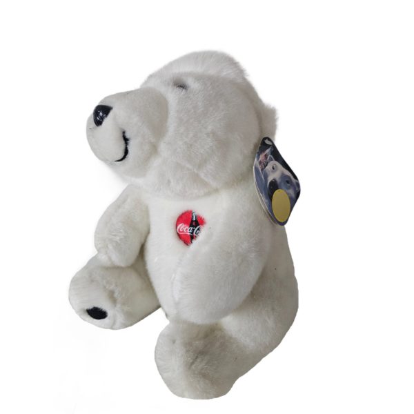 1996 Collectible Coca-Cola Polar Bear Plush - Polar Bear In Santa Hat 10"