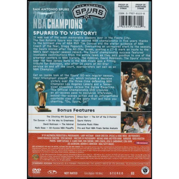 2002-2003 NBA Champions: San Antonio Spurs  (DVD)