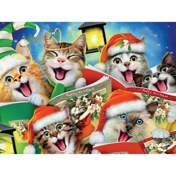 Ceaco 550-Piece Holiday Selfies Caroling Kitties Interlocking Jigsaw Puzzle