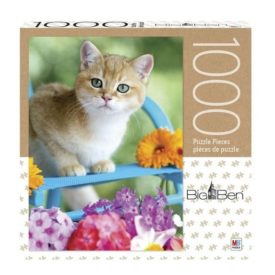 Big Ben "Kitten on a Blue Chair" 1000 Piece Adult Jigsaw Puzzle