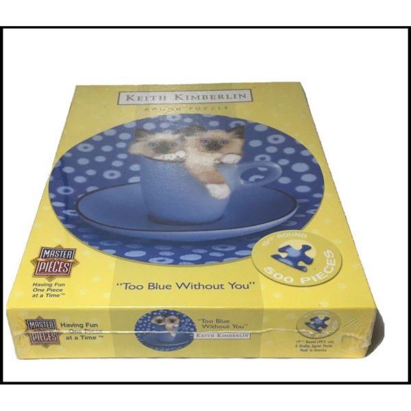 Masterpieces Siamese Kittens "Too Blue Without You" Round 500 Piece Puzzle