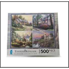 Ceaco Thomas Kinkade 4-in-1 Multi Pack Puzzles (4) 500 Piece