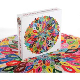 Bgraamiens Puzzle "Blooming Color" 1000 Pieces Round Color Mandala