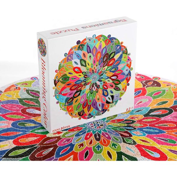 Bgraamiens Puzzle "Blooming Color" 1000 Pieces Round Color Mandala