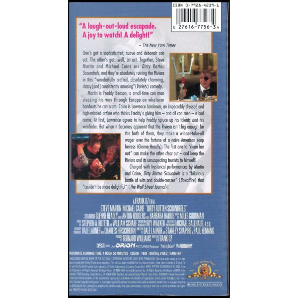 Dirty Rotten Scoundrels (VHS Tape)