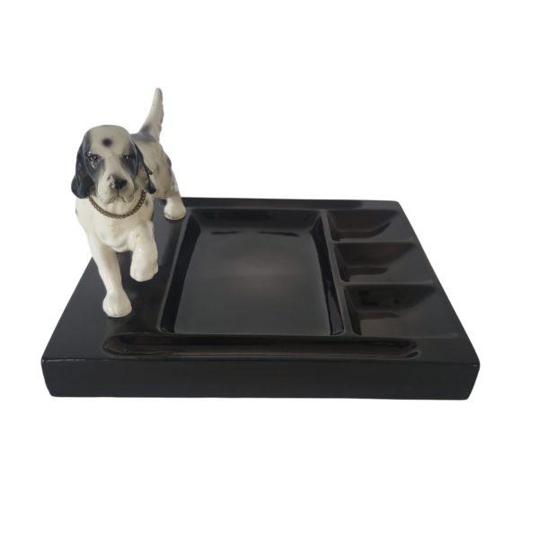 Mid-Century Swank Japan Desk Caddy with English Setter Dog