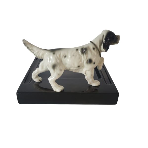 Mid-Century Swank Japan Desk Caddy with English Setter Dog